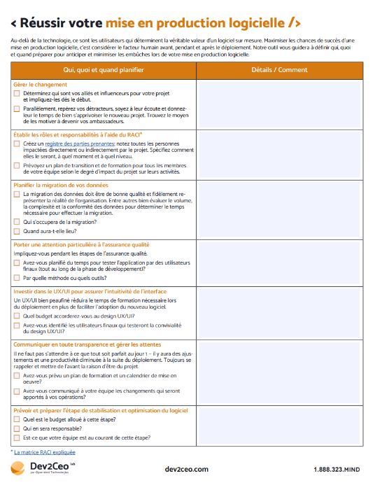 Processus de déploiement réussi d'un logiciel - Openmind Tech