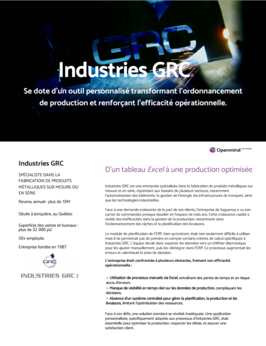 Industries GRC - Étude de cas